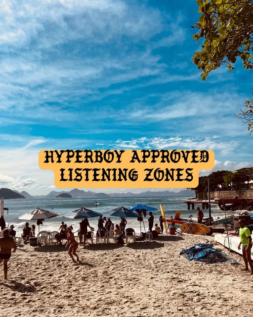 A sunny beach listening spot